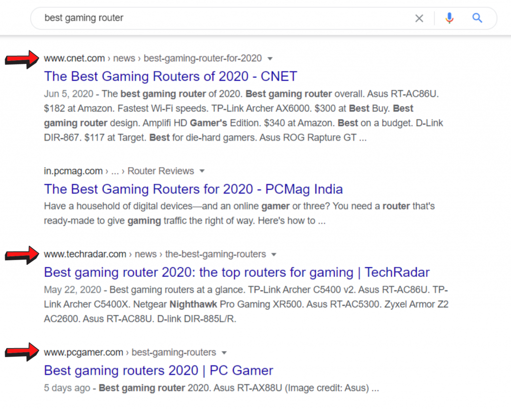 best router search results